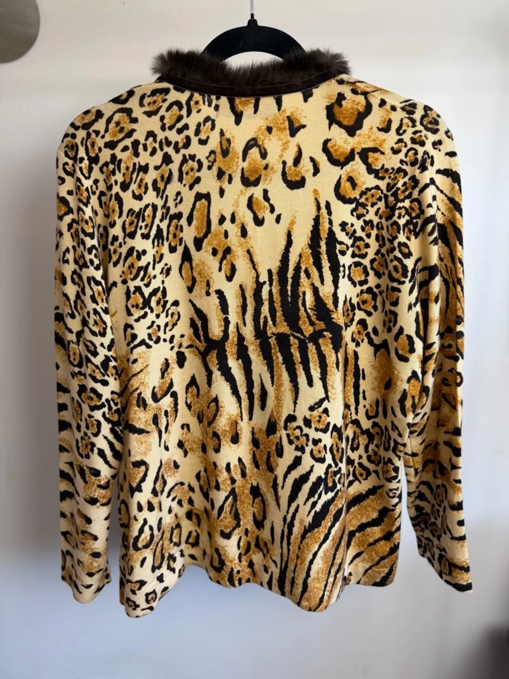 LAENCE PARIS Vintage Cashmere Blend Animal Print Cardigan - Picture 4 of 6